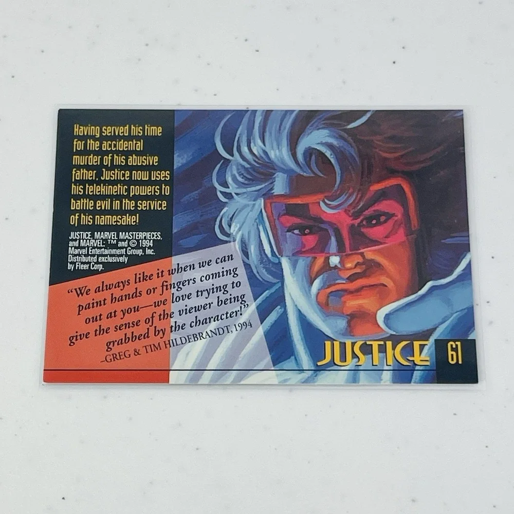 1994 Marvel Masterpieces Justice Hildebrandt Art 61 Trading Card